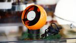 1970's Space Age Pop Orange Calor Desk Electric Fan Ball Design Spherical