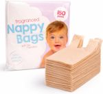 150 Fragranced Nappy Bags With Tie Handles 28x31cm Odour Control