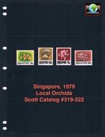 $3.80 Scott Value - 1979 SINGAPORE Orchids Flowers Southeast Asian CV MNH NH UMM