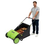 Hand Push Lawn Sweeper 53 cm Leaf & Grass Collector 3.53 cu. ft. Hopper Bag