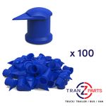 33MM LONG REACH DUSTITE TRUCK GENUINE WHEEL NUT COVER INDICATOR BLUE X 100