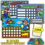 3-Pack - Super Mario Reward Charts - Good Behaviour, Bedtime, Dinner & Tasks