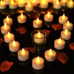 50-Pack Extra-Long-Lasting White Flameless Tealight Candles – Realistic Flickeri