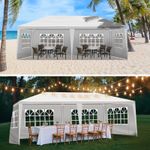 10'X20' Outdoor Party Tent , Waterproof Canopy Patio Wedding Gazebo, White