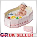 Foldable Pink Rabbit Baby Bathtub Portable Toddler Bath Tub 12 Months‑8 Years