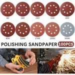 100PCS 125mm 5" Sanding Discs 80-3000 Grits Mixed Orbital Sander Sand Paper Pads