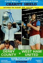 1975 F.A. CHARITY SHIELD DERBY COUNTY 2-0 WEST HAM @ WEMBLEY NEAR MINT COND