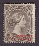 Rare Transvaal SG 141a 1d Red Surcharge on 6d 1879 CAT £800 Stamp