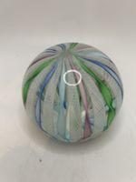 Murano Serguso Zanfirico Latticine Ribbon Paperweight 