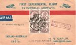 INDIA "FIRST EXPERIMENTAL FLIGHT BY I A"  FIRST MAIL BURMA- AUSTRALIA 15 AP 1931