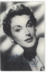 ACTRESS KAY KENDAL   - HAND SIGNED , AUTOGRAPHED POSTCARD