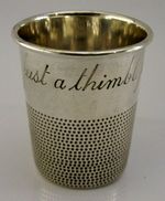 AMERICAN STERLING SILVER GIANT THIMBLE TOT SHOT CUP MEASURE c1940 BARWARE