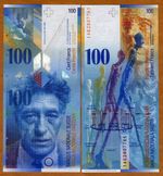 Switzerland, 100 Francs, 2014, P-72,  UNC Alberto Giacometti and his art