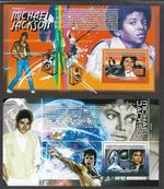 MICHAEL JACKSON POP MUSIC STAMPS SET OF 2 SPECIAL MIN SHEETS MNH GUINEE 2009