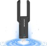 NEWFAST AXE5400 USB WiFi 6E Adapter Tri-Band 6GHz 5GHz 2.4GHz USB 3.0 Dongle