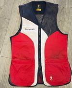 Browning Skeet/Trap Shooting Vest for Shotgun Red/White/Navy size large.