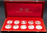 1969 Tunisia 10 Piece Dinar Set Franklin Mint, 200g .925 Silver Coins