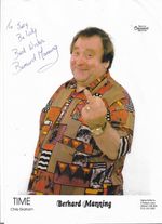 Bernard Manning. Comedian. Signed 8 x 11.1/2 PR Photo