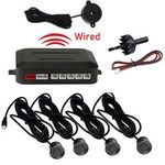 4Pcs Black Parking Sensors Car Reverse Backup Rear Radar Alert System Buzzer Kit
