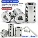 Stainless Steel Shaft Coupling With Keyway Rigid Coupler Joint Stand Off Spacer
