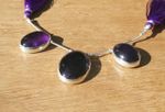 Purple Amethyst Smooth Oval Cabochons, Silver Surround, 20 x 15mm & 25 x 18mm