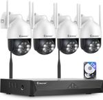Jennov 【5MP+360°PTZ】 Wireless Security Camera System, 10CH NVR CCTV Camera Syste