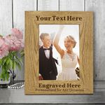 Personalised Wooden Photo Frame Custom Any Text Wedding Birthday Christmas Gift