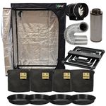 XGRO Grow Tent Kit 60x120x180cm Elite 300W LED 6" Fan Fox Filter Pots