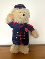 Bents Bear 2021 Beige Plush Teddy Bear Clothed Hat Navy Red Outfit