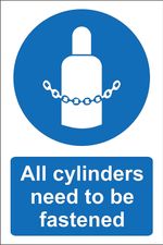  All cylinders must be fastened Safety sign