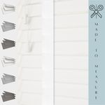 MADE TO MEASURE FAUX WOOD TAPE VENETIAN BLINDS 50MM SLATS WHITE GREY