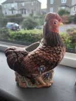 Vintage Ceramic Chicken Planter Cottagecore