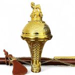 Geoffrey | Golden Drum Major Mace Stick Marching Band | Lion Crown Head | 60"