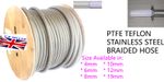 6,8,10,12 MM Stainless Steel Braided Hose PTFE TEFLON Braid Fuel Line petrol