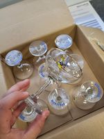 Vintage Set Of 9 Babycham Glasses.