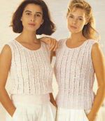  Ladies Summer sleeveless Tops Knitting Pattern with Scoop neck in DK 28-42" 904