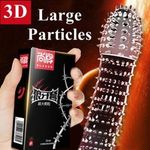 10 Pcs Ultra Thin Latex Condom Men Products Tight Condoms 52mm Spike Dottes &UK