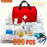 260Pcs Deluxe First Aid Kit Essential - Emergency Supplies for Home,Outdoor UK