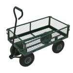 NEW Heavy Duty Metal Green Garden Cart Barrow Utility Trolley - Garden - Home