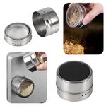 12x Stainless Steel Spice Jars Magnetic Pot Herb Tin Seasoning Storage Container
