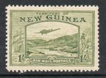New Guinea 1939 Airmail 1/- blue-green, lightly hinged mint, SG 221