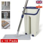 Mop PRO Mop and Bucket Set Multi-Functional Wash & Dry Flat Squeeze 360 + 10 Pad
