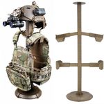 Tactical Gear Stand Helmet Vest Belt Display Rack, Heavy Duty Steel Vest Hanger