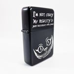 BRAND NEW -  DESIGNED BRUSHED STYLED CIGARETTE PETROL LIGHTER - I'm Not Crazy