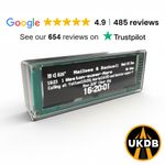 Transparent White Desktop Departures® Train Departure Board, with real audio!