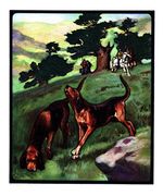 Antique Bloodhound Print 1910 Edwin Noble Bloodhound Illustration Art 6423k