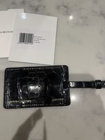 Luggage Tag In Dark Espresso Croc Embossed Leather Victoria Beckham Brand New