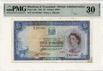 RHODESIA & NYASALAND banknote 5 Pounds 1961 PMG VF 30
