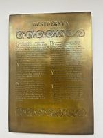 Desiderata Poem Engraved Brass Wall Hanging Plaque- 1980s  Inspiring Poem & Gift