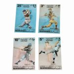 1972 Manama Lenticular Postage Baseball Stamps Lot Of 4